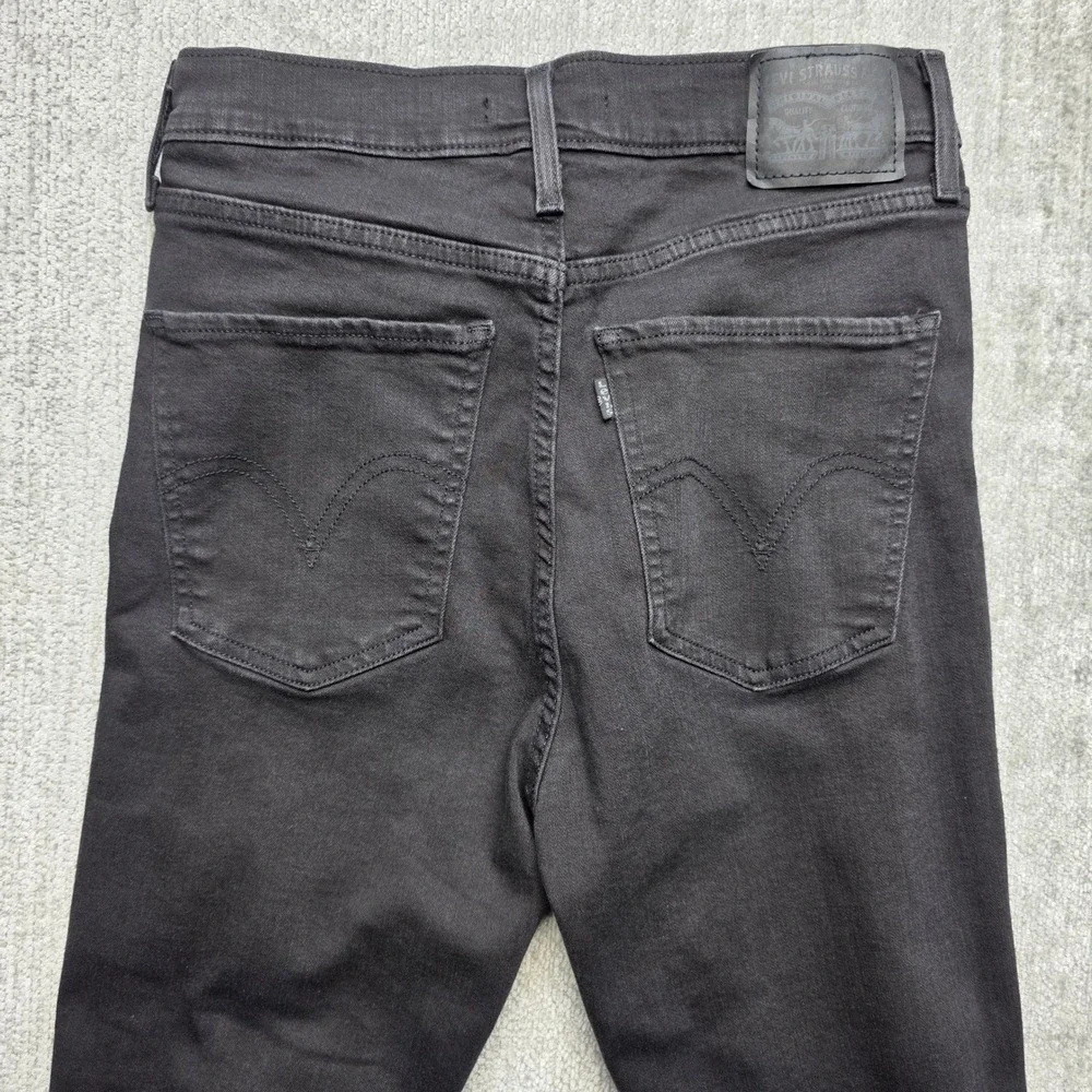 Levi Strauss Mile High Super Skinny Black Distressed Jeans‎ Women Size 30